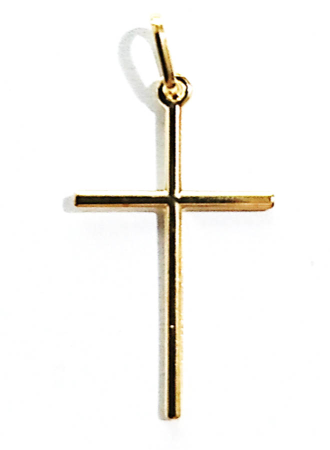 18kt gold filled Simple Cross 27mm