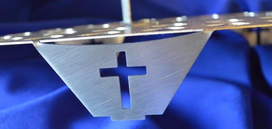 40 Hole Stainless Steel Communion Tray - 1 Corinthians 11:26 - includes glasses