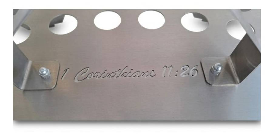 40 Hole Stainless Steel Communion Tray - 1 Corinthians 11:26 - includes glasses