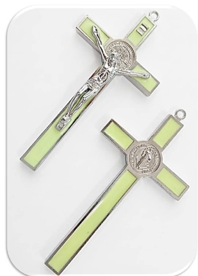 10.5cm St Benedict Crucifix - Glow in the Dark Inlay