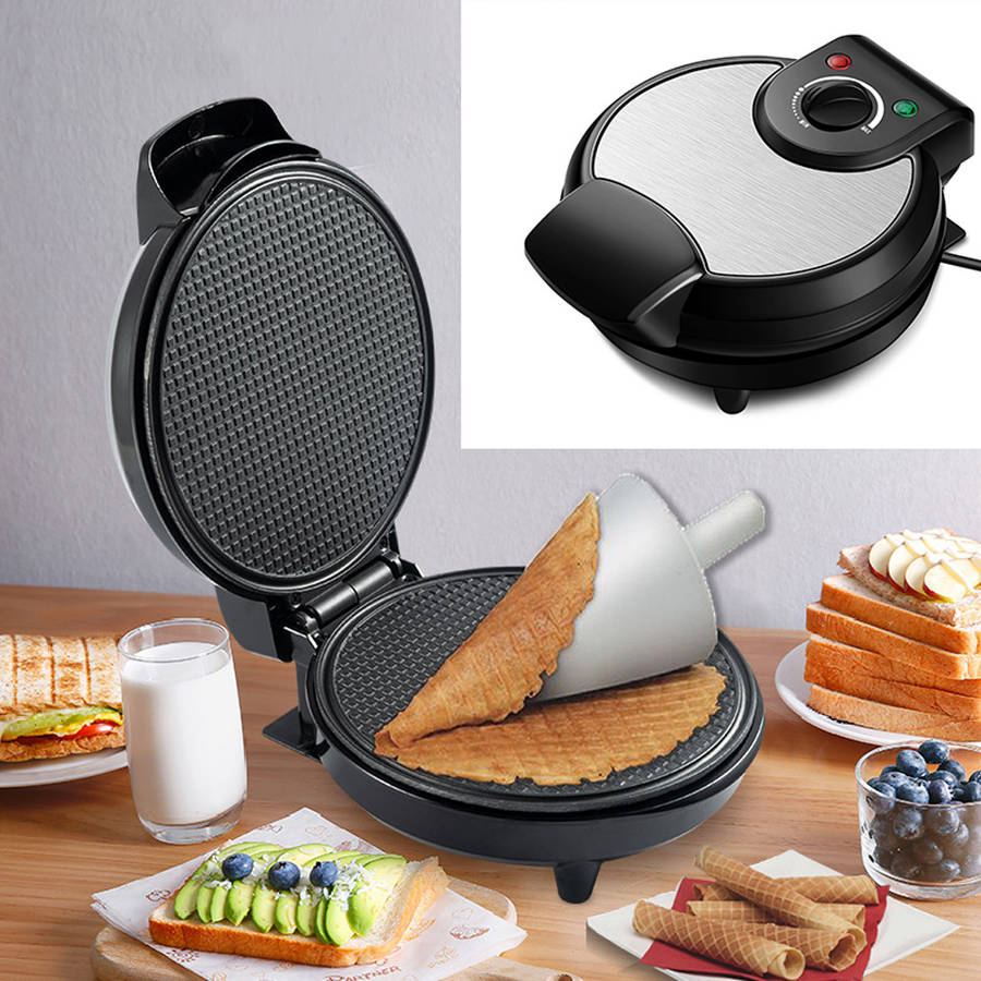 Electric Crispy Egg Roll Maker Omelet Sandwich Iron Crepe Baking Pan Waffle Pancake DIY Ice Cream Co