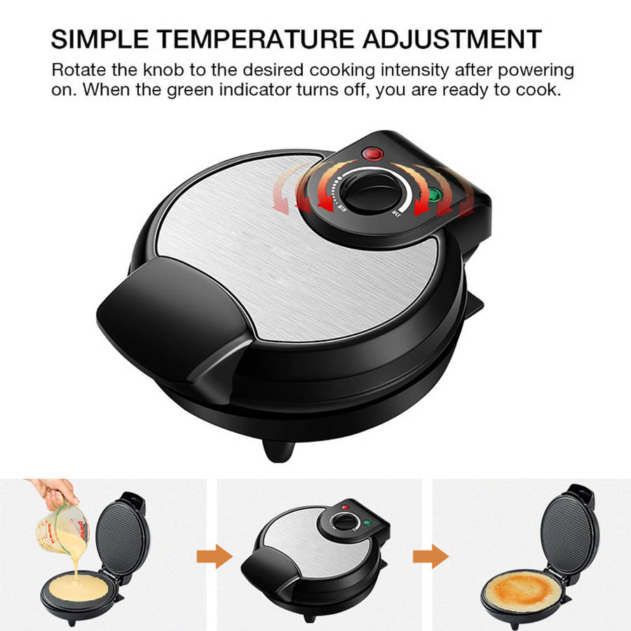 Electric Crispy Egg Roll Maker Omelet Sandwich Iron Crepe Baking Pan Waffle Pancake DIY Ice Cream Co