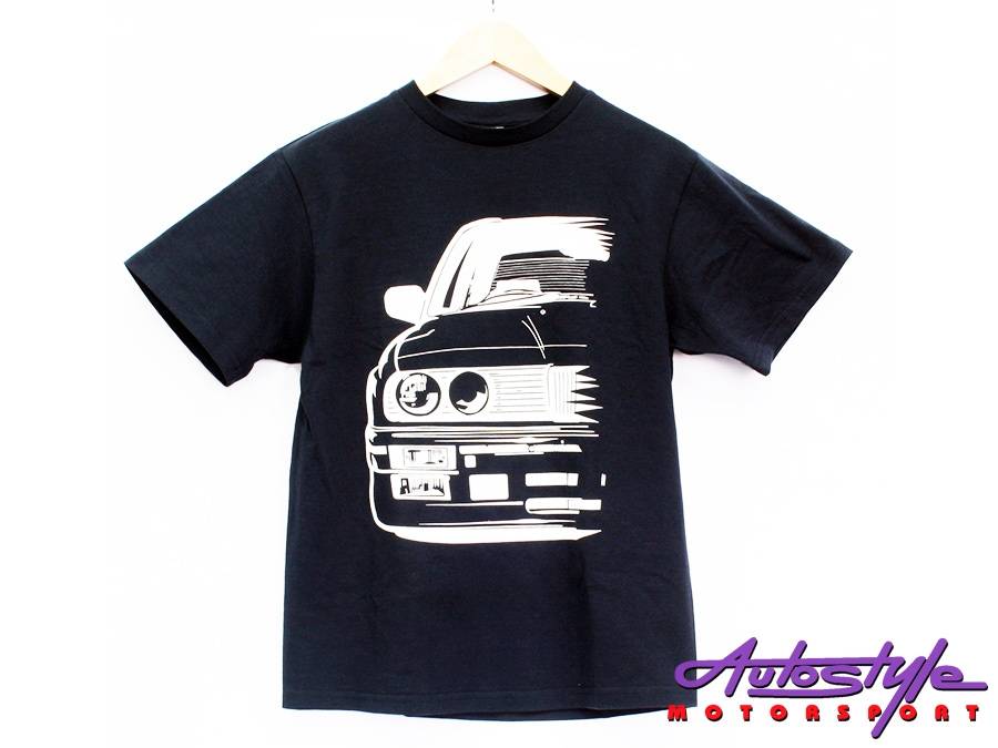 Bmw E30 Silhouette Design Tshirt  2XL Adult size (asst colours)