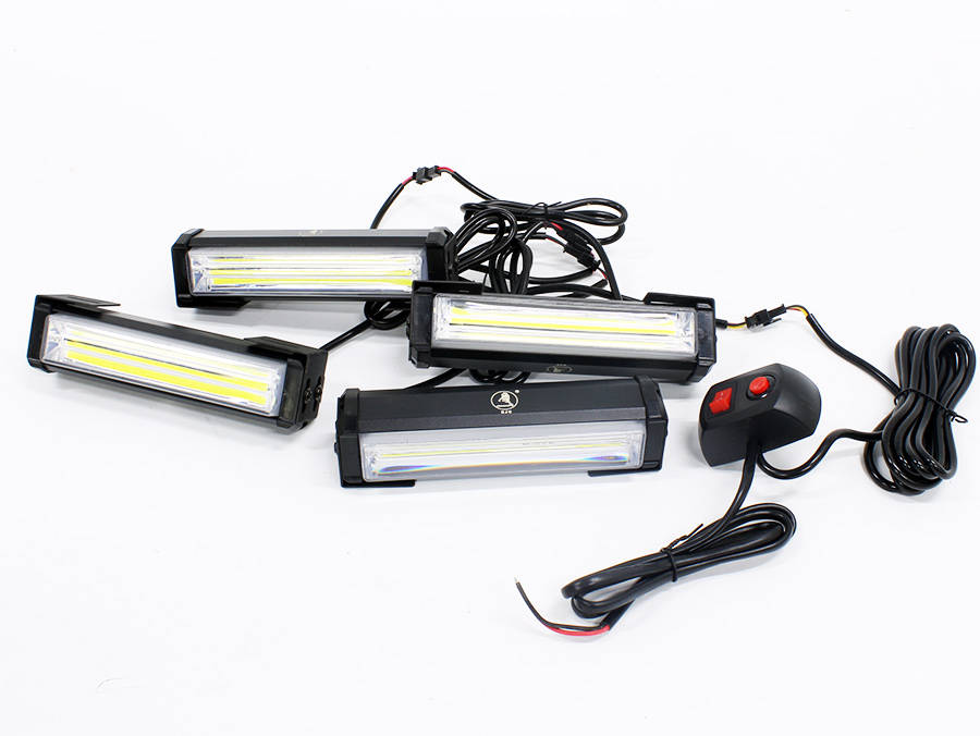 COB LED 4 Piece Emergency Strobe Light Kit (160x30mm)