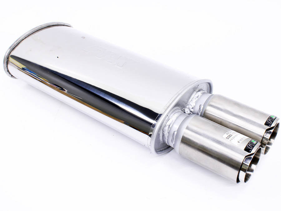 F1x Montoya 76mm Twin Pipe Stainless Steel Backbox