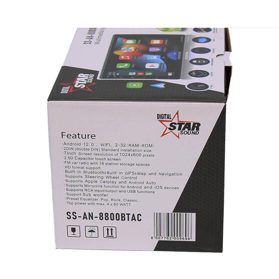 Starsound SS-AN-8800BTAC 7" Android Auto/Apple Car Play Media System with GPS