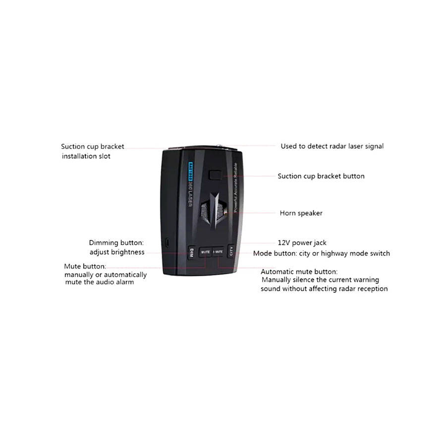 RAD1000 16band 360degree laser &amp; Radar Detector