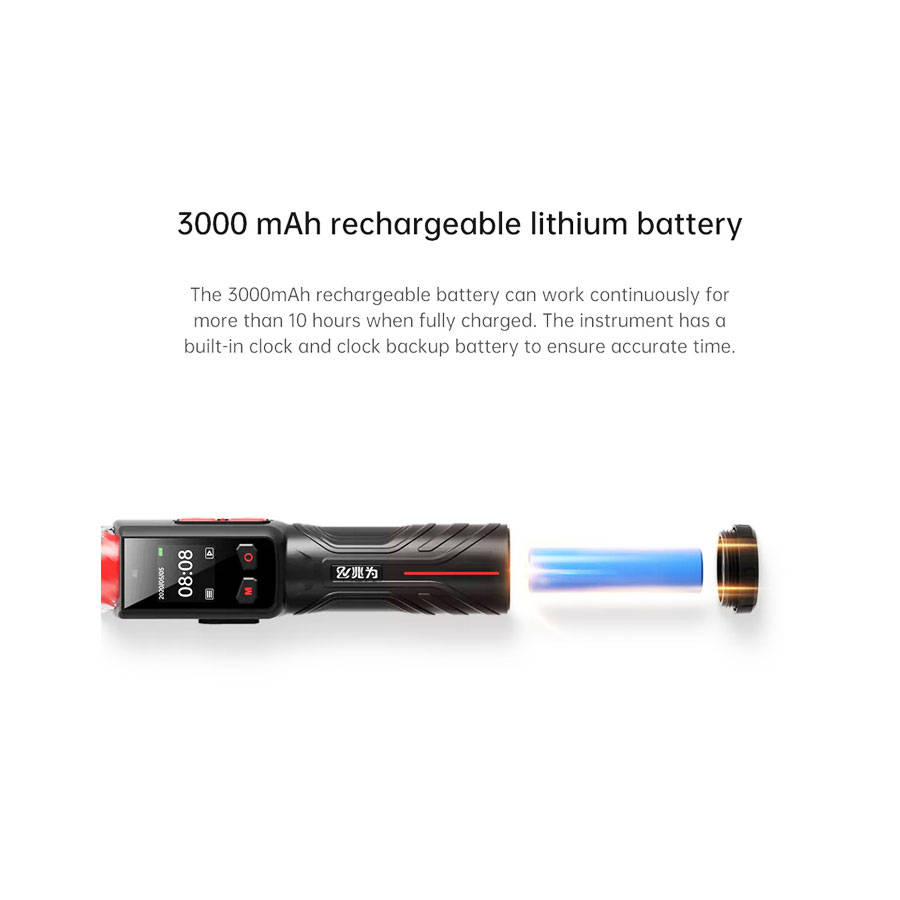 Lightweight Alcohol Breathalyzer with Red LED Warning Lights