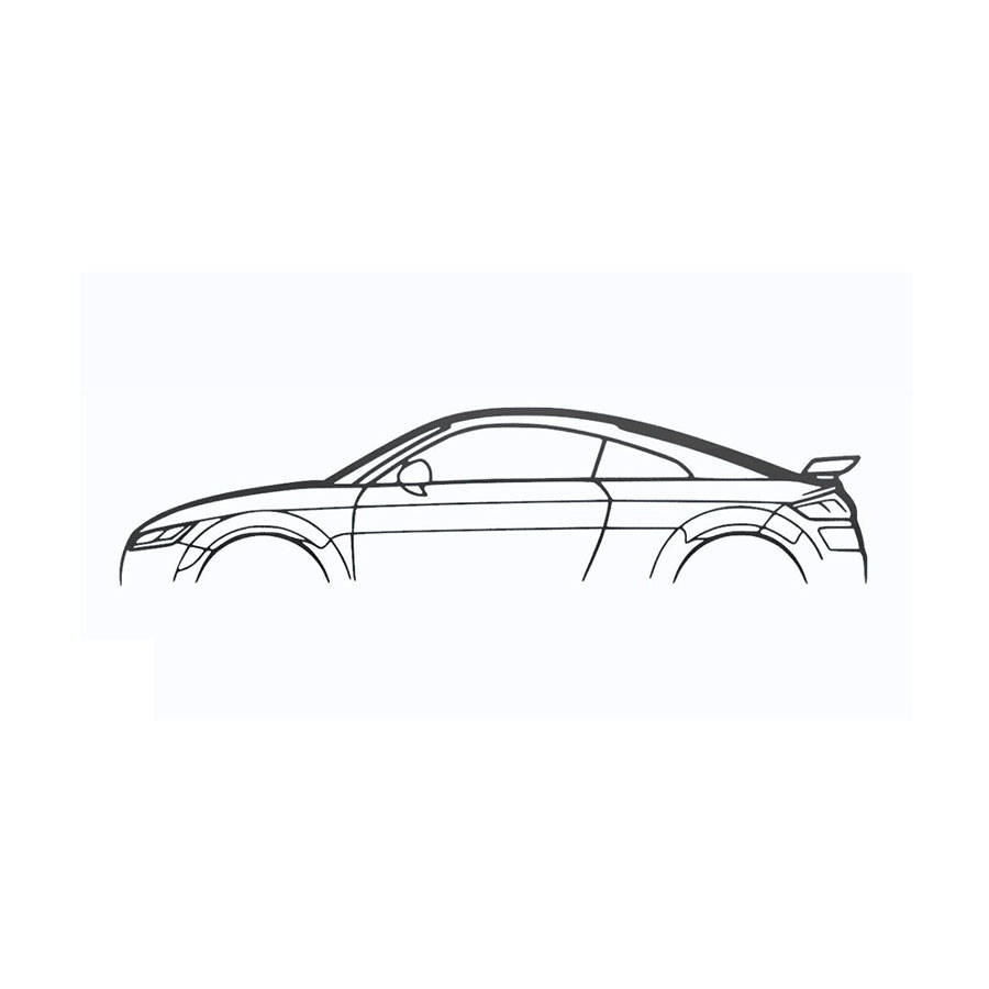 Steel Silhouette Wall Art - Audi TT RS Mk3 600X215X2MM
