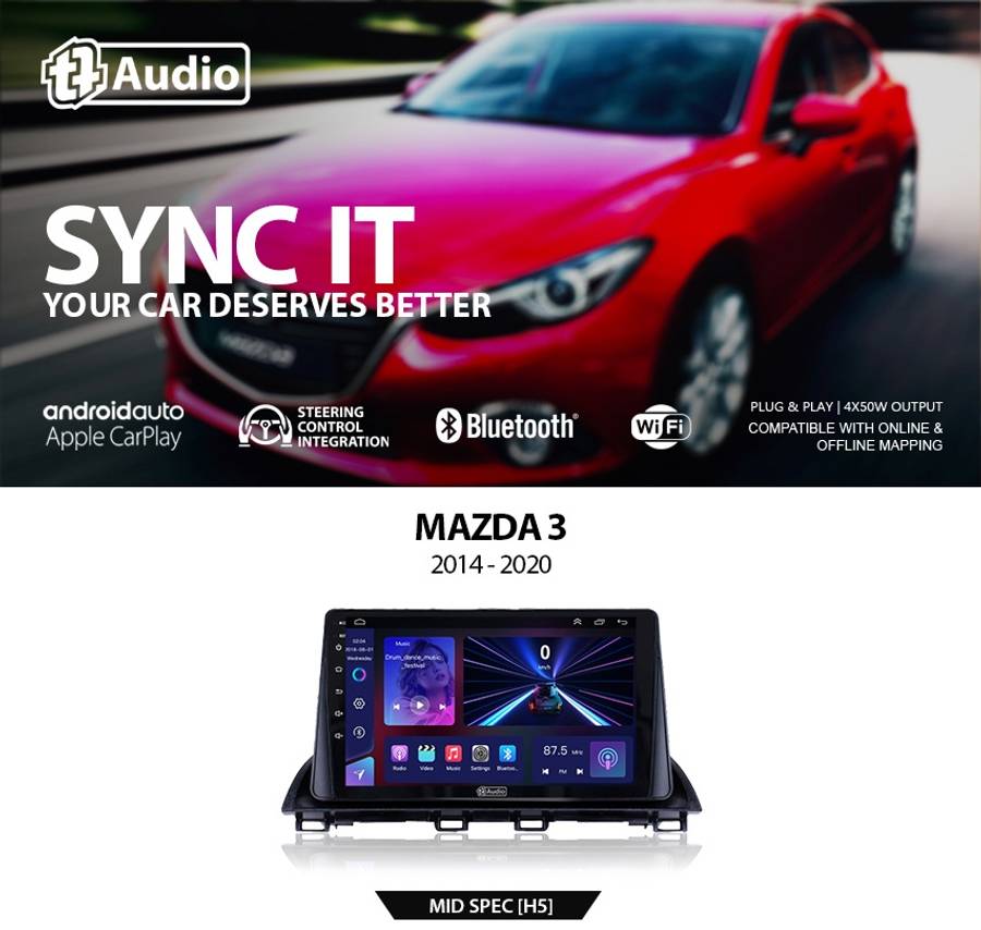 TT Audio 9" Replacement Radio for MAZDA 3 2014-2019 (MID SPEC)