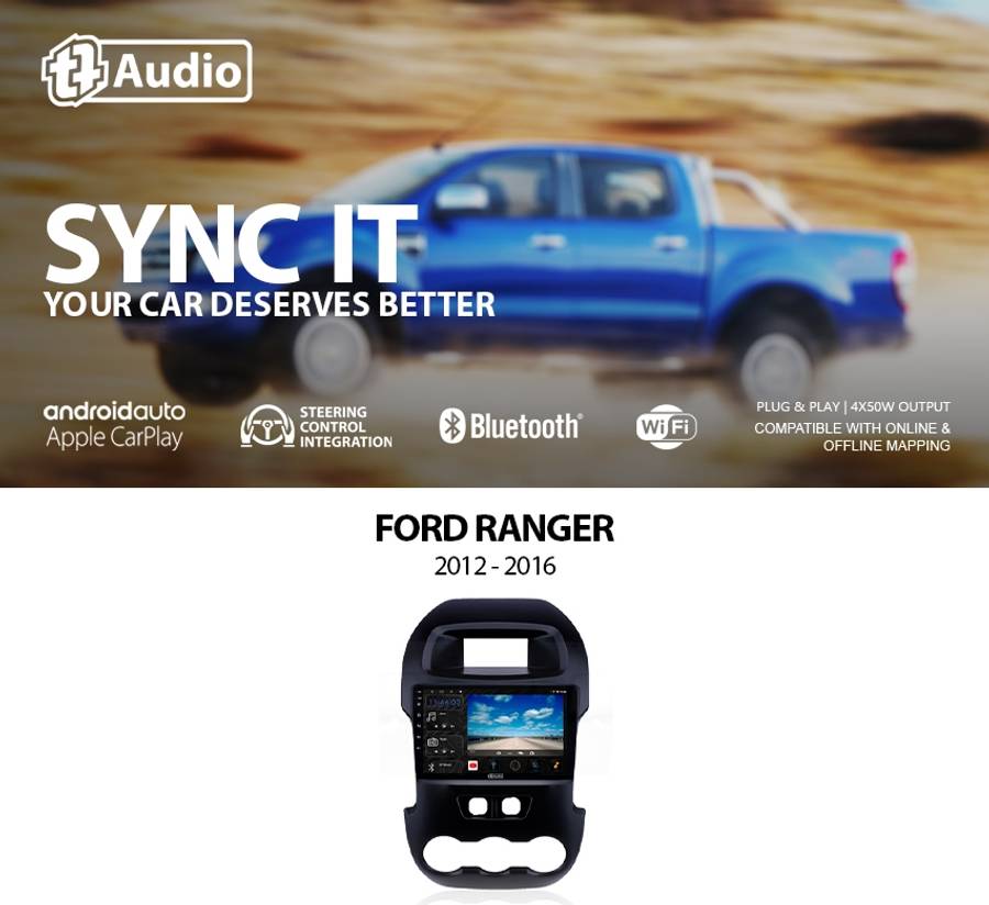TT Audio 9" replacement radio for FORD Ranger 2012-2016 (4G ULTRA)