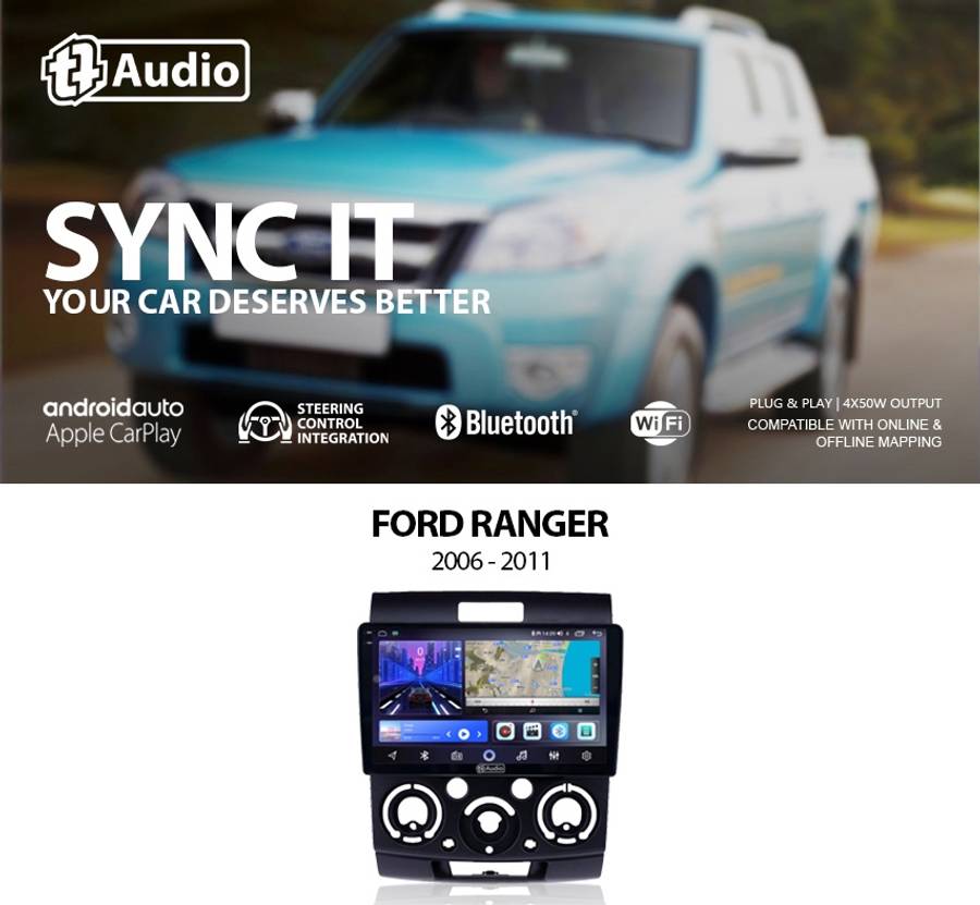 TT Audio 9" replacement radio for FORD Everest/Ranger 2006-2010 (2K SCREEN)