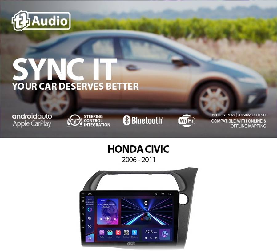 TT Audio 9" replacement radio for Honda Civic 2006-2011 (MID SPEC)