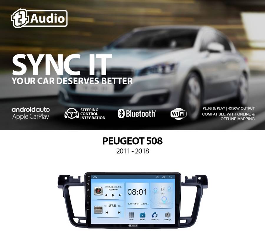 TT Audio 9" replacement radio for PEUGEOT 508 2011-2018 (ECO)