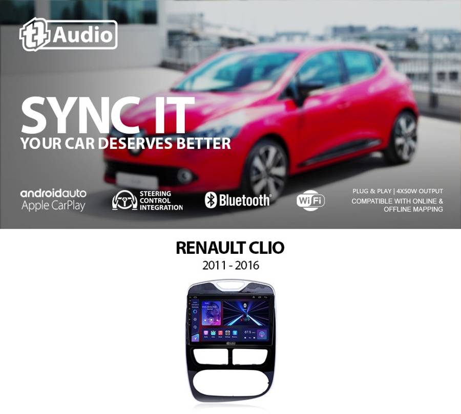 TT Audio 10" replacement radio for RENAULT CLIO 2011-2016 (MID SPEC)