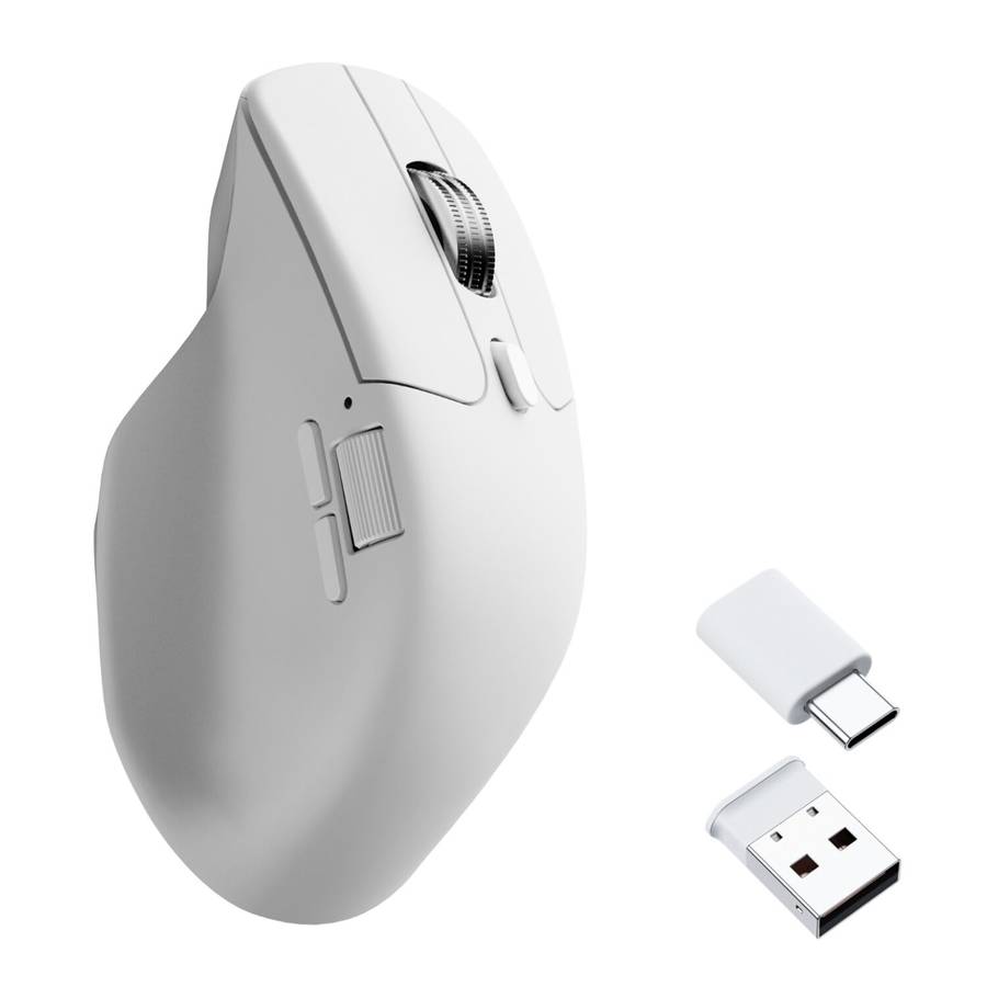 Keychron - M6SB72 1K Wireless Mouse (BT/2.4GHz/Wired) with Huano silent Micro switch and premium ...