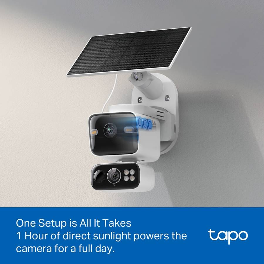 TP-Link TAPO - Tp-Link - TAPO - C645D Kit Solar-Powered 2K 3MP Dual-Lens Pan/Tilt Security Camera...