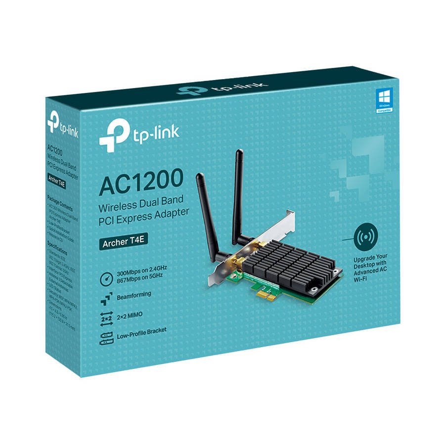 Tp-Link - Archer T4E AC1200 Wireless Wi-Fi Bluetooth PCle Adaptor - Tp-Link - Archer T4E AC1200 W...