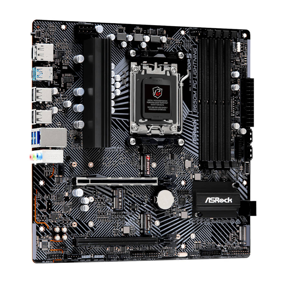 ASRock B650M PG Lightning AMD AM5 Micro ATX Motherboard - ASRock B650M PG Lightning AMD AM5 Micro...