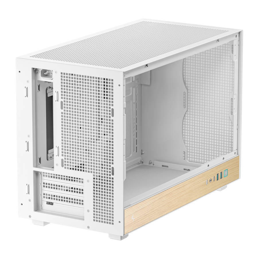 DEEPCOOL - CH260 Wood mATX Gaming Chassis White - DEEPCOOL - CH260 Wood mATX Gaming Chassis White