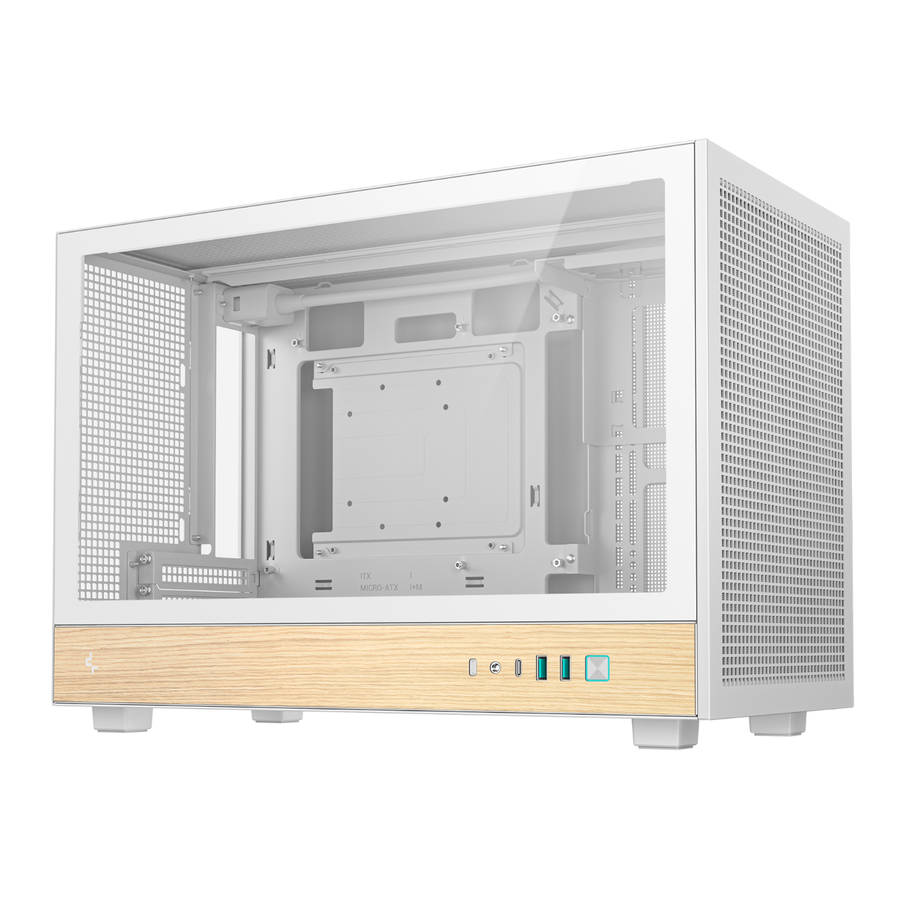 DEEPCOOL - CH260 Wood mATX Gaming Chassis White - DEEPCOOL - CH260 Wood mATX Gaming Chassis White