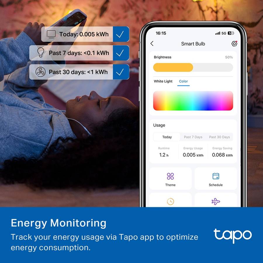 Tp-Link - Tapo L430C E14 Smart Wi-Fi Light Bulb (1-Pack) - Tp-Link - Tapo L430C E14 Smart Wi-Fi L...