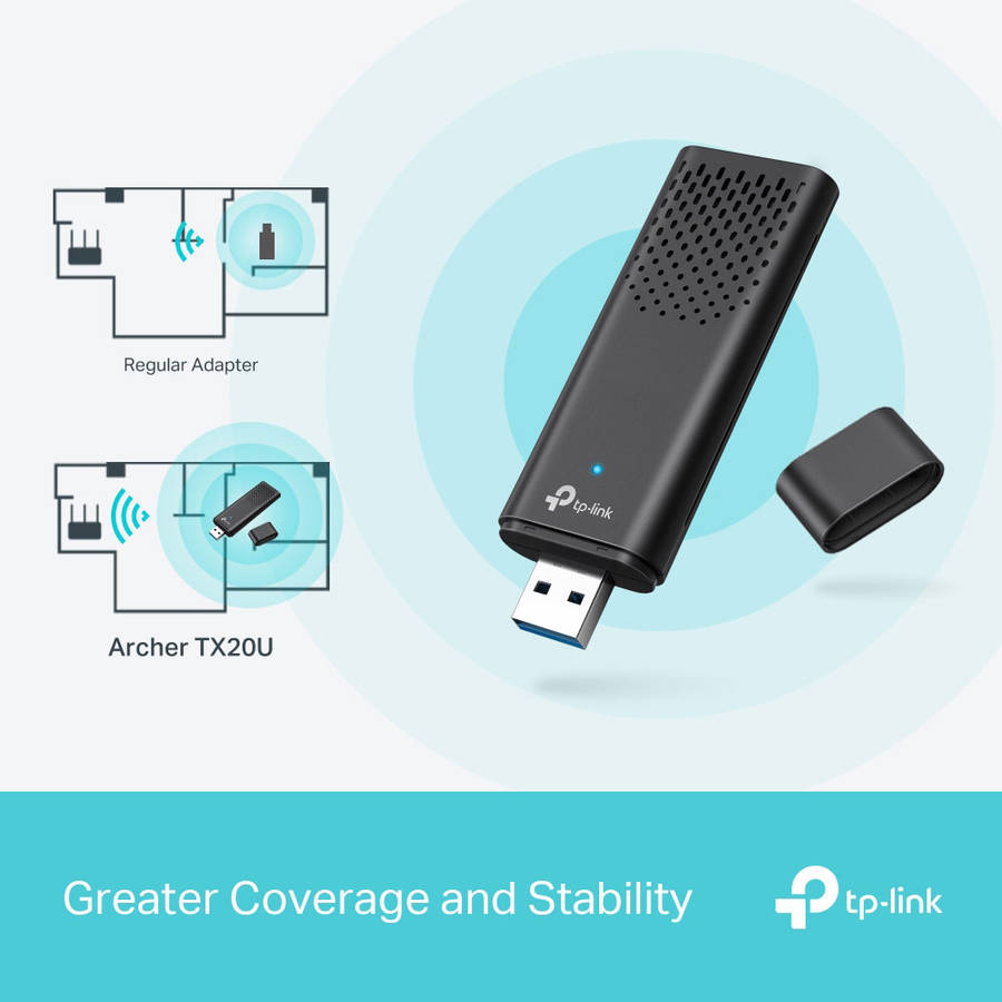 Tp-Link - Archer TX20U Dual Band Wi-Fi 6 Wireless USB Adapter - Tp-Link - Archer TX20U Dual Band ...
