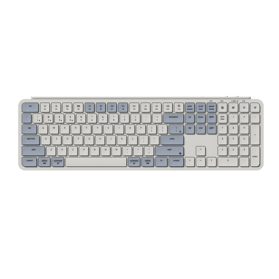 Keychron - B6 Pro Ultra-Slim 100% Wireless Keyboard - Retro Blue - Keychron - B6 Pro Ultra-Slim 1...
