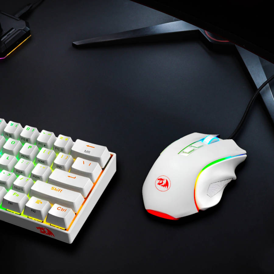 Redragon - Griffin 7200DPI Gaming Mouse - White - Redragon - Griffin 7200DPI Gaming Mouse - White