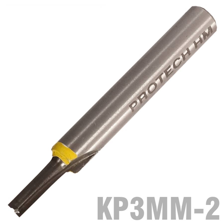 Pro-Tech - Straight Bit 3mm X 1/2' Two Flute Solid Carbide 1/4'Shank - Pro-Tech - Straight Bit 3m...