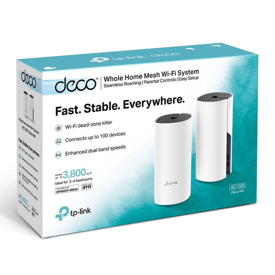 Tp-Link - Deco M4 (2-pack) AC1200 Whole Home Mesh Wi-Fi System - Tp-Link - Deco M4 (2-pack) AC120...