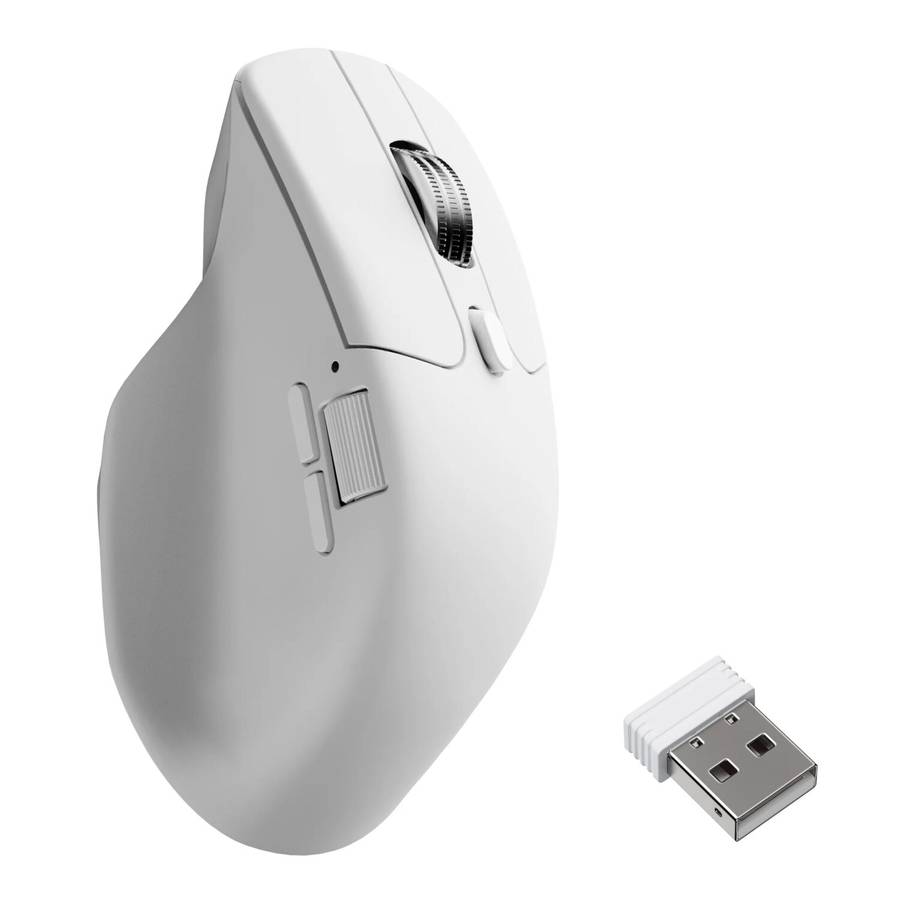 Keychron - M6S-A24 PixArt 3950 8K 30000DPI Wireless Mouse (BT/2.4GHz/Wired) - White - Keychron - ...