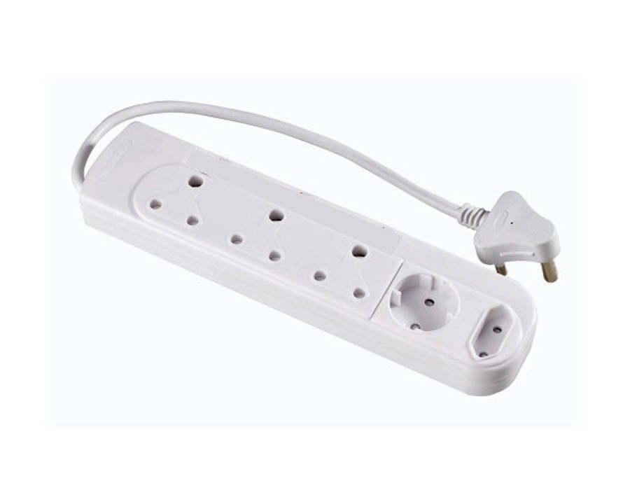 Mts - 5 Way Multiplug with Surge Protection - White - Mts - 5 Way Multiplug with Surge Protection...