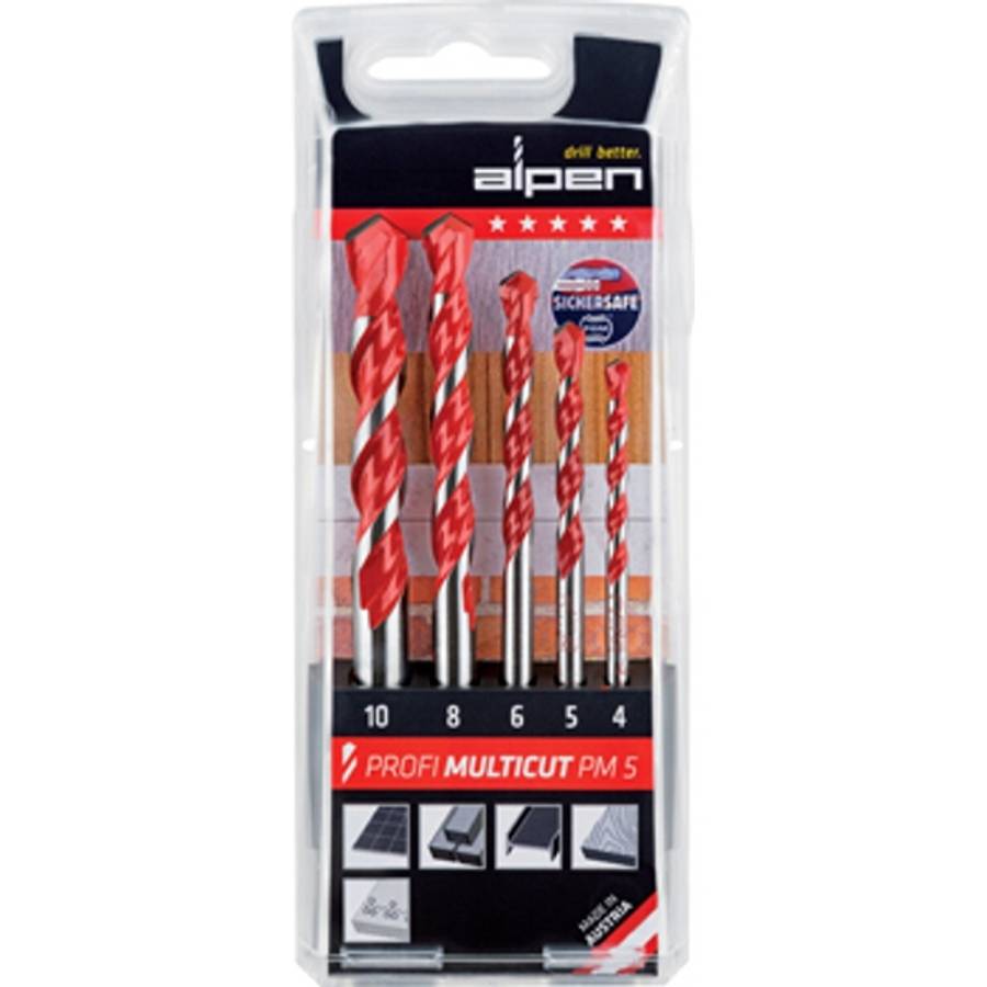 Alpen - Multicut Drill Bit Set - Set of 5 - Alpen - Multicut Drill Bit Set - Set of 5
