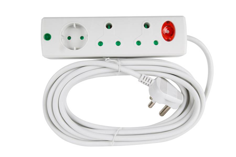 Nexus - 3 Way 5m Multi-Plug - White - Nexus - 3 Way 5m Multi-Plug - White