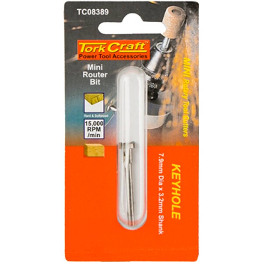 Tork Craft - Mini Router Bit 7.9mm Keyhole 3.2mm Shank - Tork Craft - Mini Router Bit 7.9mm Keyho...