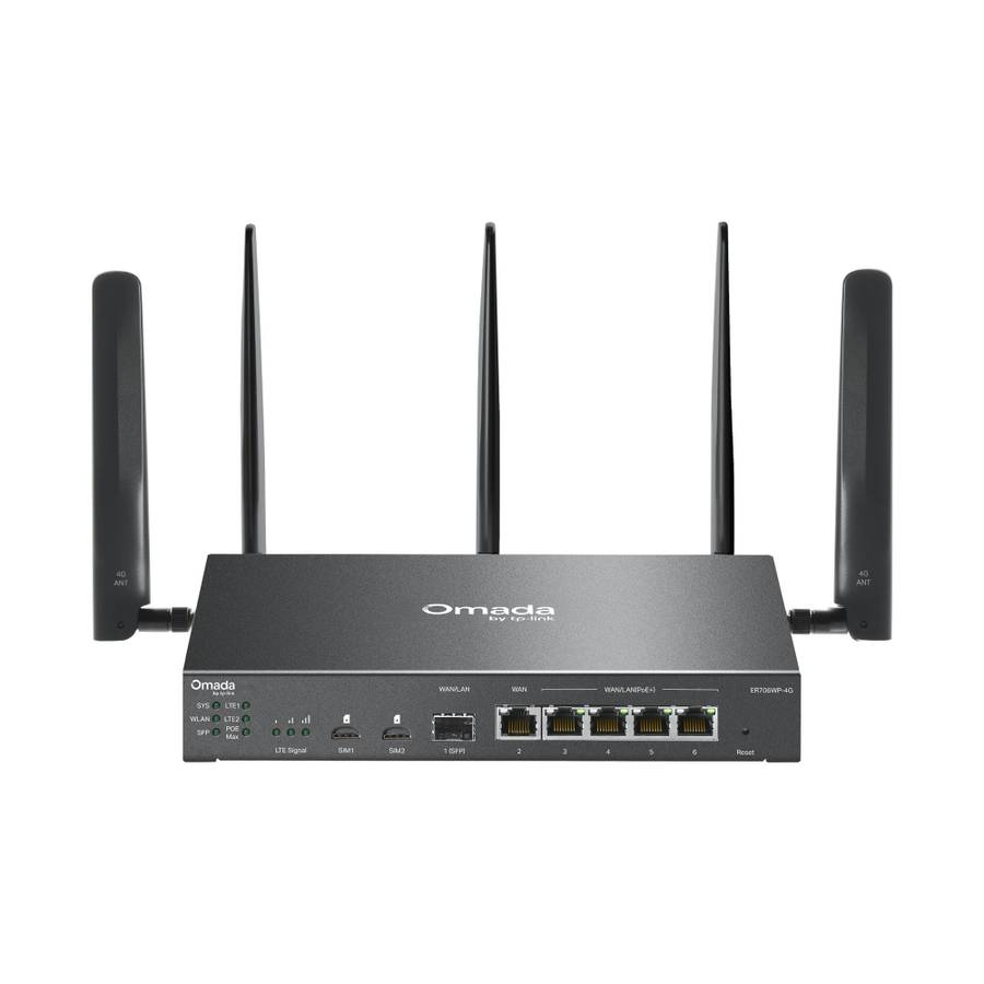 Tp-Link - Omada Er706Wp-4G 4G+ Cat6 Ax3000 Gigabit Vpn Gateway With 4-Port Poe+ - Tp-Link - Omada...