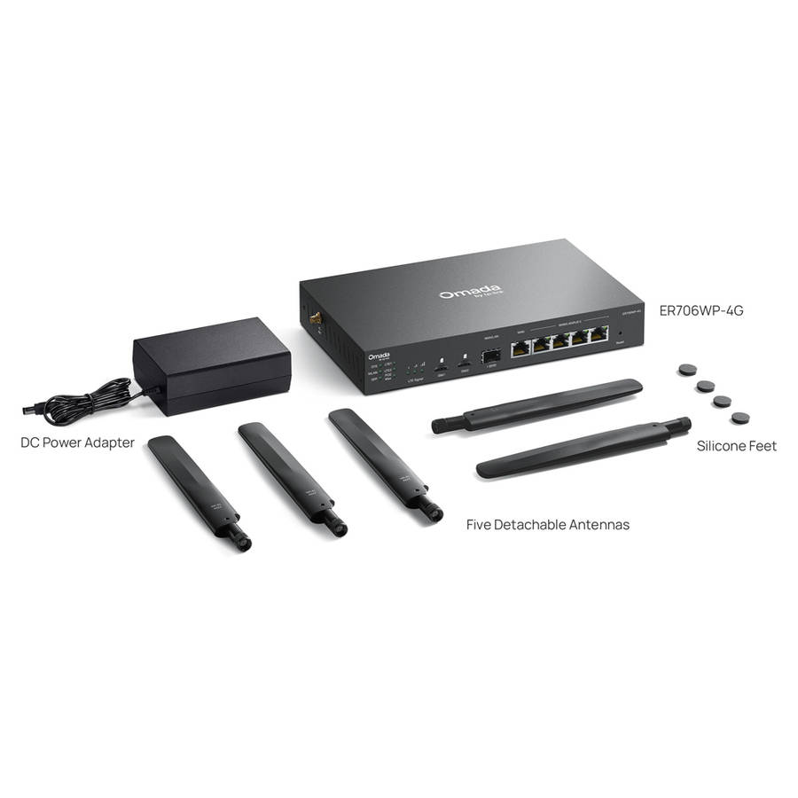 Tp-Link - Omada Er706Wp-4G 4G+ Cat6 Ax3000 Gigabit Vpn Gateway With 4-Port Poe+ - Tp-Link - Omada...
