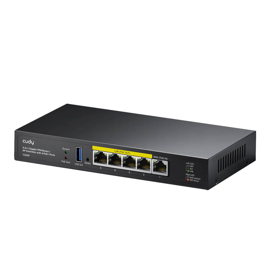 Cudy - C200P 2-IN-1 SMB Router / AP Controller - Cudy - C200P 2-IN-1 SMB Router / AP Controller