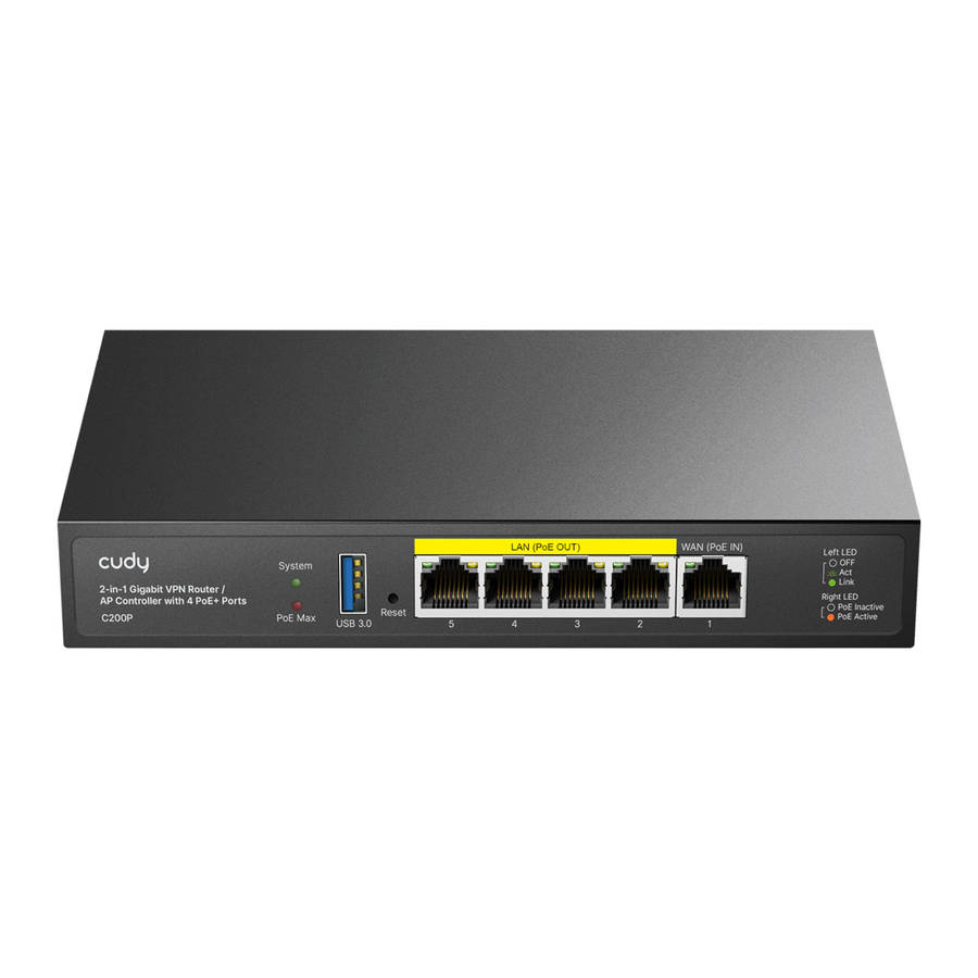 Cudy - C200P 2-IN-1 SMB Router / AP Controller - Cudy - C200P 2-IN-1 SMB Router / AP Controller