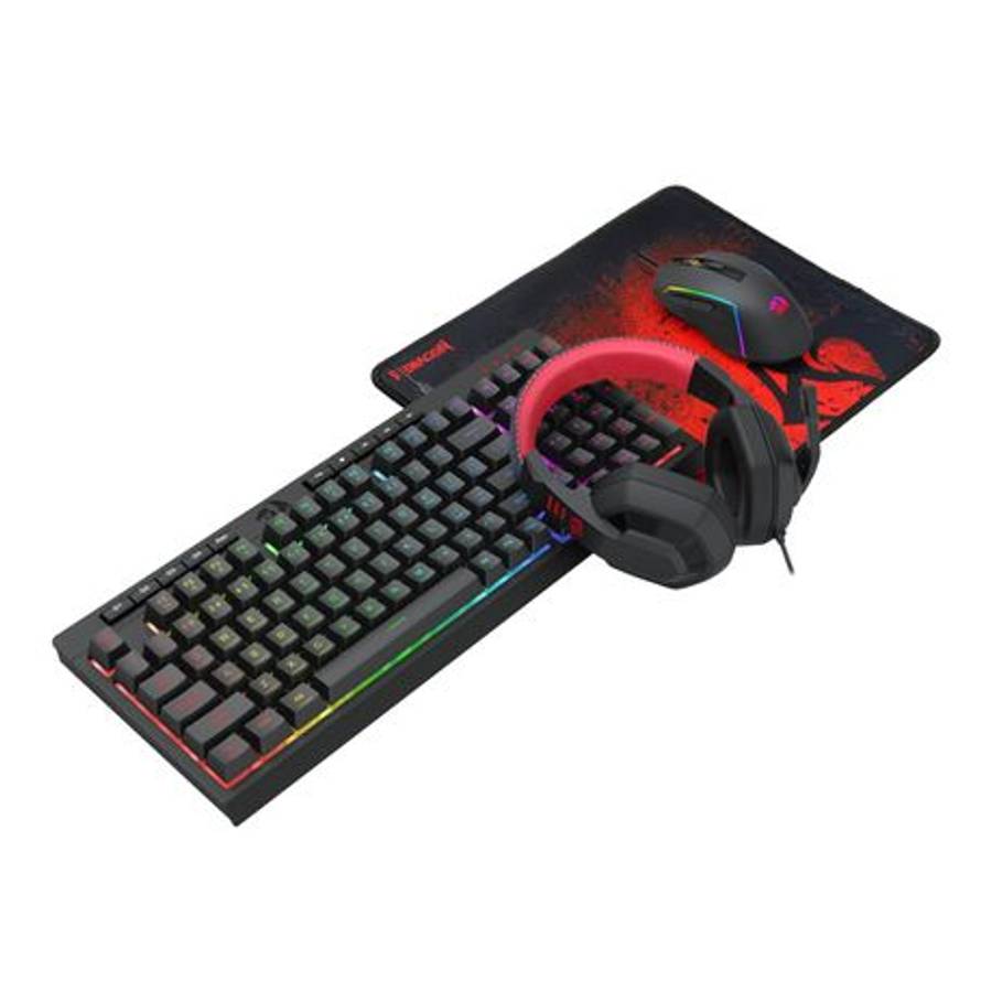 Redragon - 4-in-1 Keyboard Mouse Mousepad & Headset Gaming Combo - Redragon - 4-in-1 Keyboard Mou...