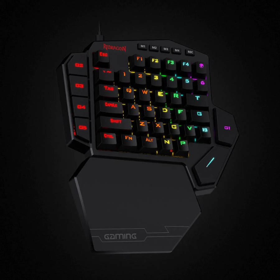 Redragon - Diti Elite Pro One-Handed RGB Wireless Mechanical Gaming Keyboard - Black - Redragon -...
