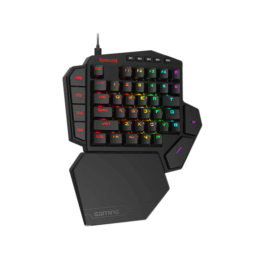 Redragon - Diti Elite Pro One-Handed RGB Wireless Mechanical Gaming Keyboard - Black - Redragon -...