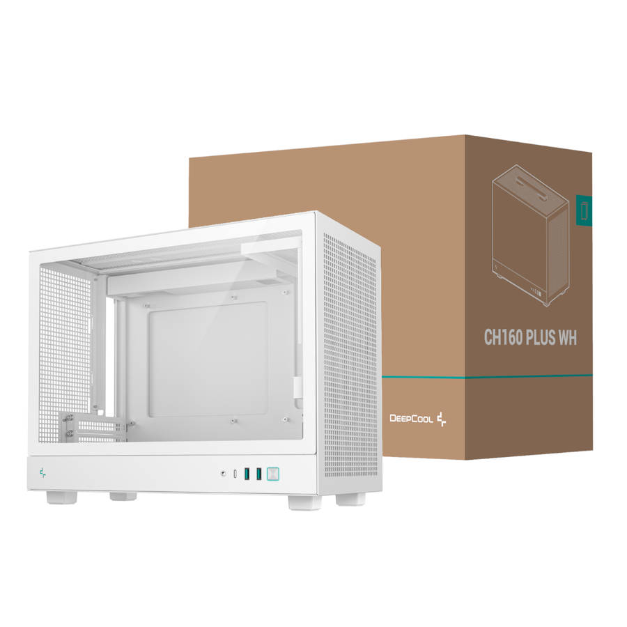 DEEPCOOL - CH160 Plus Micro-ATX Chassis - White - DEEPCOOL - CH160 Plus Micro-ATX Chassis - White
