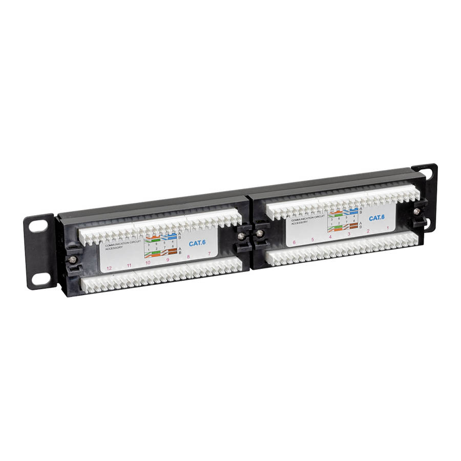 LinkQnet - 1U 10-Inch 12-Port Cat6 Patch Panel - LinkQnet - 1U 10-Inch 12-Port Cat6 Patch Panel