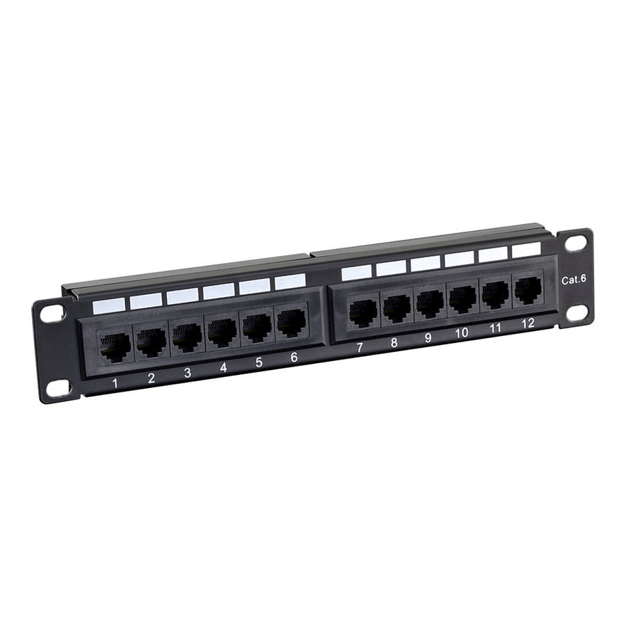 LinkQnet - 1U 10-Inch 12-Port Cat6 Patch Panel - LinkQnet - 1U 10-Inch 12-Port Cat6 Patch Panel