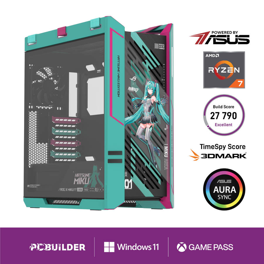 PCBuilder - Ryzen 7 9800X3D ASUS X Miku Windows 11 Gaming PC - PCBuilder - Ryzen 7 9800X3D ASUS X...