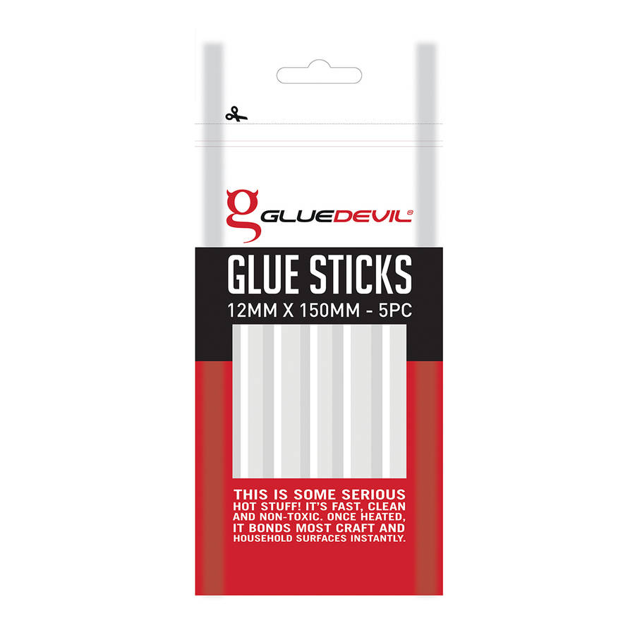 GLUEDEVIL - Glue Sticks 12mm X 150mm 5 Sticks - GLUEDEVIL - Glue Sticks 12mm X 150mm 5 Sticks