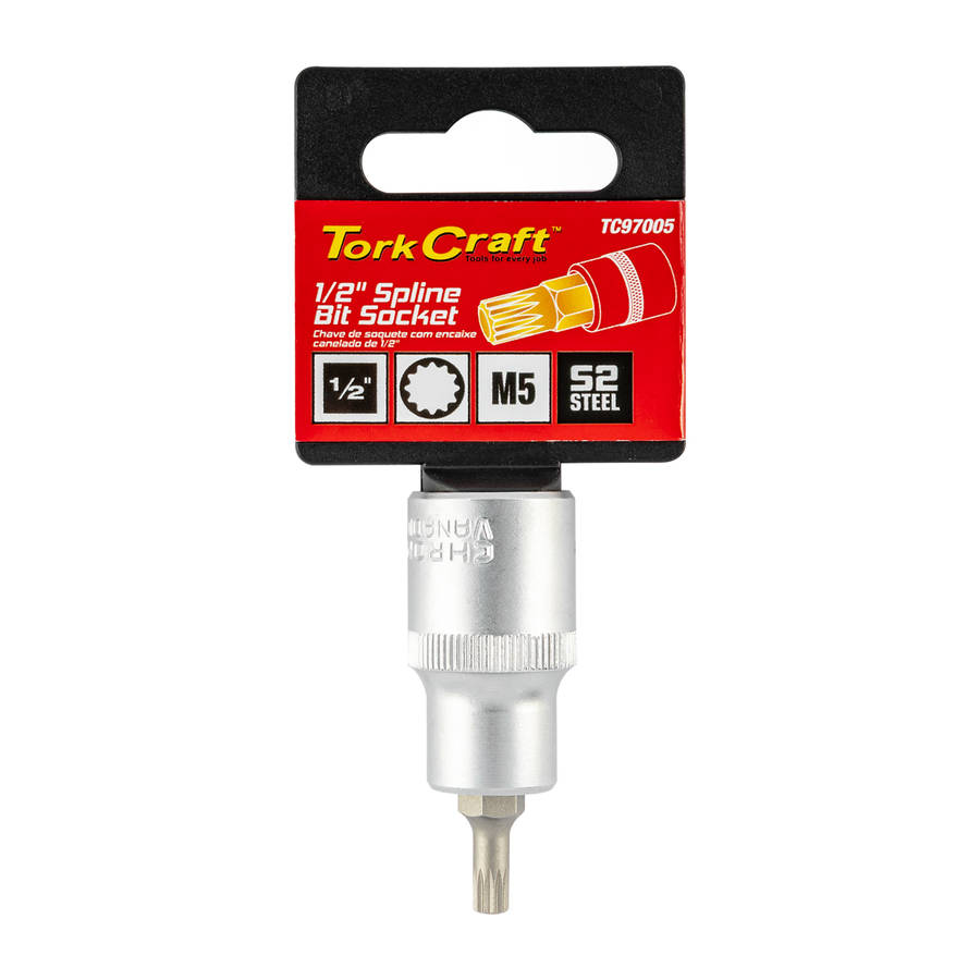 Tork Craft - Socket Bit 1/2'Dr Spline M5 S2 Material - Tork Craft - Socket Bit 1/2'Dr Spline M5 S...