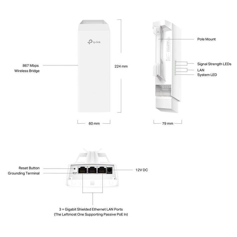 Tp-Link - EAP211-Bridge KIT Omada 5GHz 867Mbps Indoor/Outdoor Wireless Bridge - Tp-Link - EAP211-...